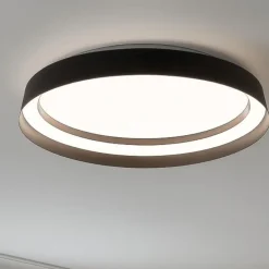 Plafoniere Moderne-Selezionato da Mazzolaluce Plafoniera tonda nera moderna led 38w 2700k 4000k