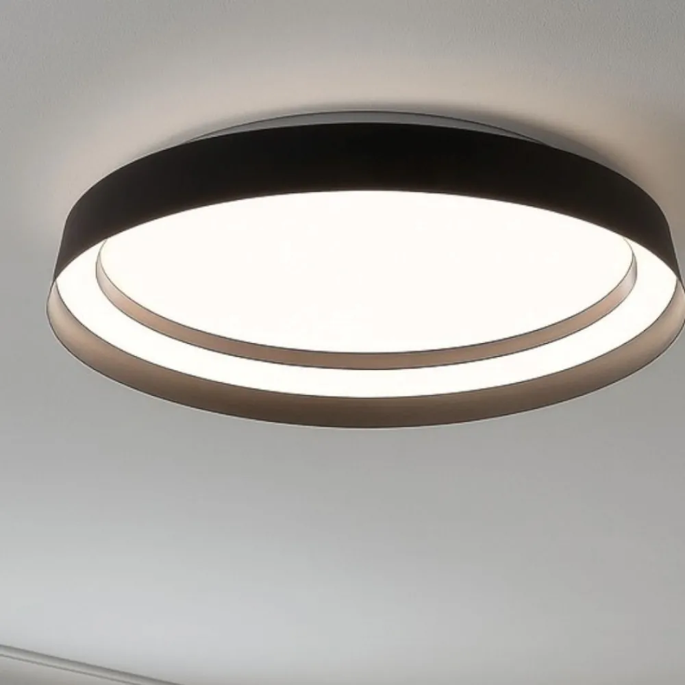 Plafoniere Moderne-Selezionato da Mazzolaluce Plafoniera tonda nera moderna led 38w 2700k 4000k