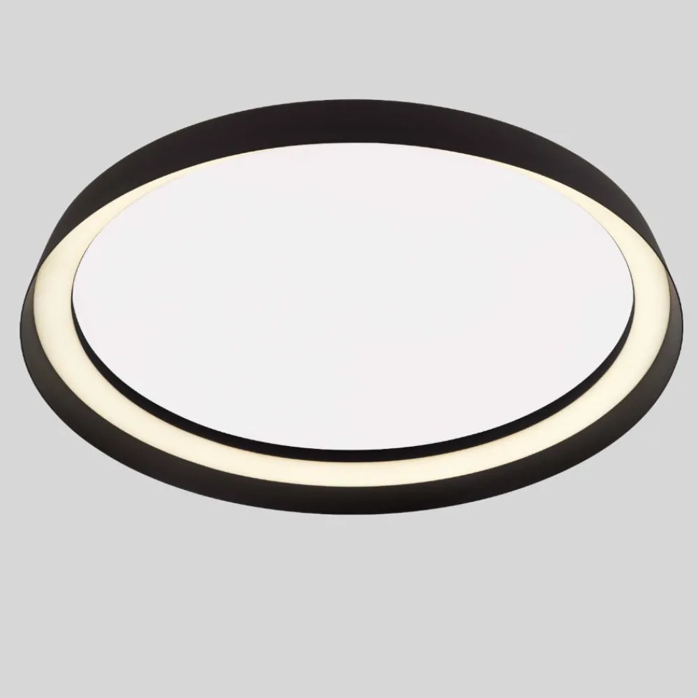 Plafoniere Moderne-Selezionato da Mazzolaluce Plafoniera tonda nera moderna led 38w 2700k 4000k