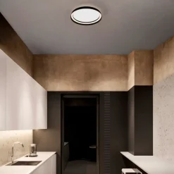 Plafoniere Moderne-Selezionato da Mazzolaluce Plafoniera tonda nera moderna led 38w 2700k 4000k