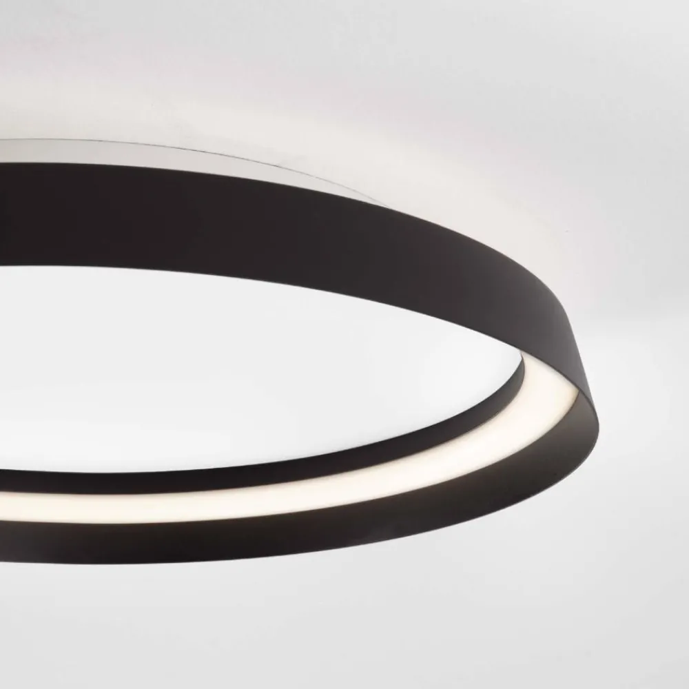 Plafoniere Moderne-Selezionato da Mazzolaluce Plafoniera tonda nera moderna led 38w 2700k 4000k