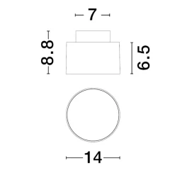 Plafoniere Moderne-Selezionato da Mazzolaluce Plafoniera tonda oro 14cm led 24w 3000k per corridoio