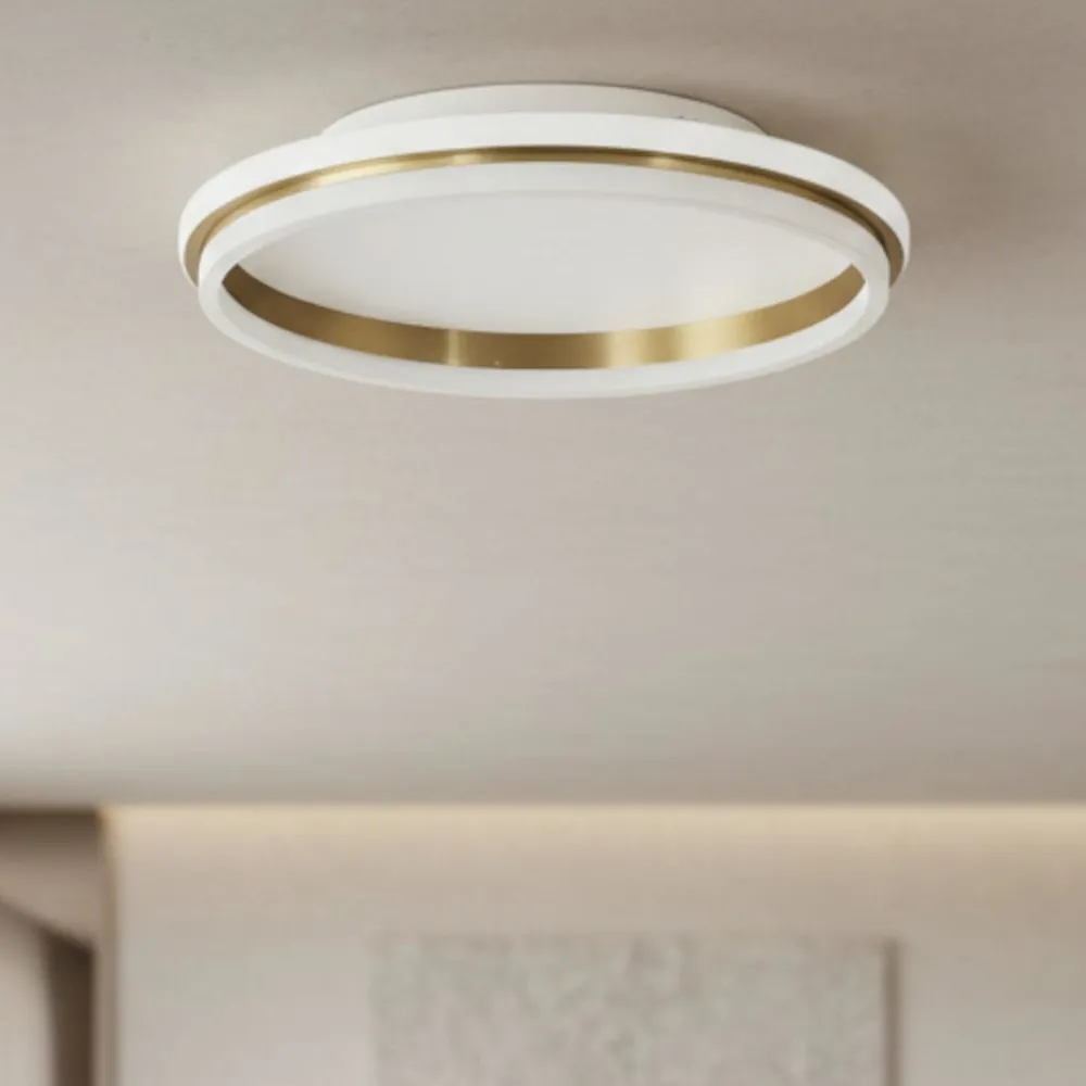 Plafoniere Moderne-Selezionato da Mazzolaluce Plafoniera tonda oro 45cm led 38w 3000k