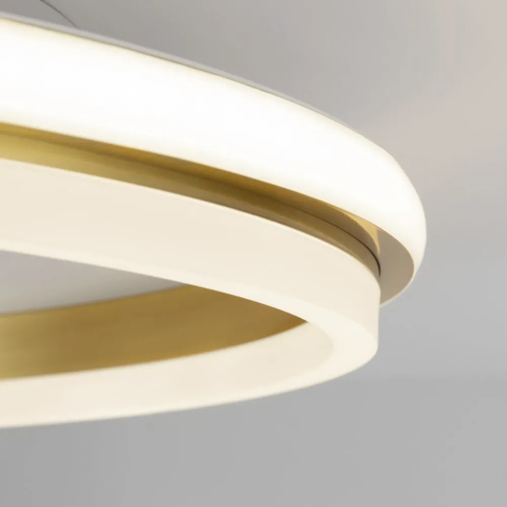 Plafoniere Moderne-Selezionato da Mazzolaluce Plafoniera tonda oro 45cm led 38w 3000k