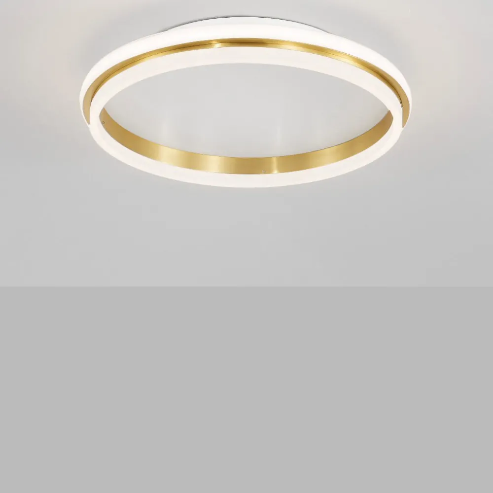 Plafoniere Moderne-Selezionato da Mazzolaluce Plafoniera tonda oro 45cm led 38w 3000k