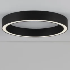 Plafoniere Moderne-Selezionato da Mazzolaluce Plafoniera tonda per camera da letto led 3000k dimmerabile nero 60 cm