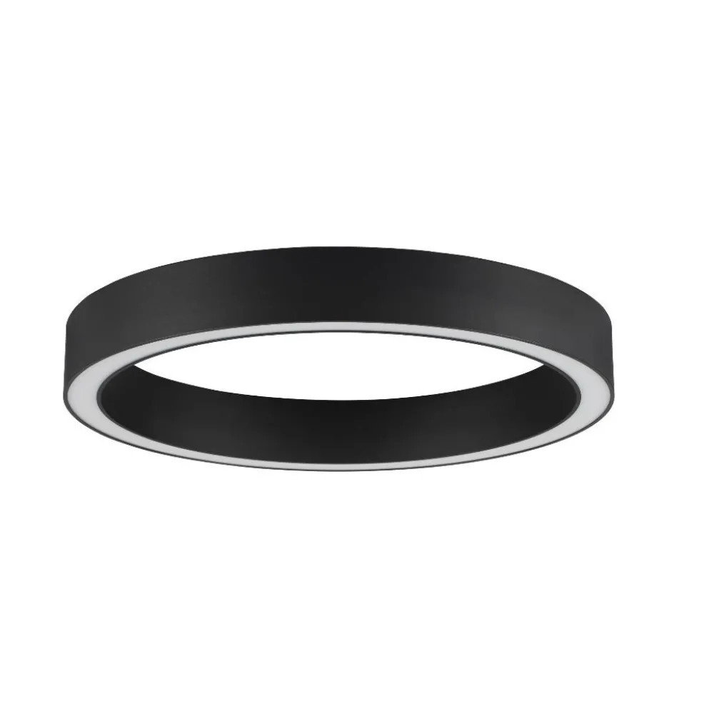 Plafoniere Moderne-Selezionato da Mazzolaluce Plafoniera tonda per camera da letto led 3000k dimmerabile nero 60 cm