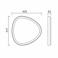 Plafoniere Moderne-Selezionato da Mazzolaluce Plafoniera triangolare oro led 62w 2700k-5000k moderna con telecomando