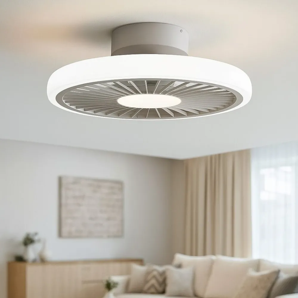 Ventilatori Da Soffitto-Selezionato da Mazzolaluce Plafoniera ventilatore bianco 25mq con luce e telecomando