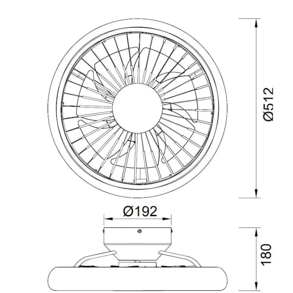 Ventilatori Da Soffitto-Selezionato da Mazzolaluce Plafoniera ventilatore bianco 25mq con luce e telecomando