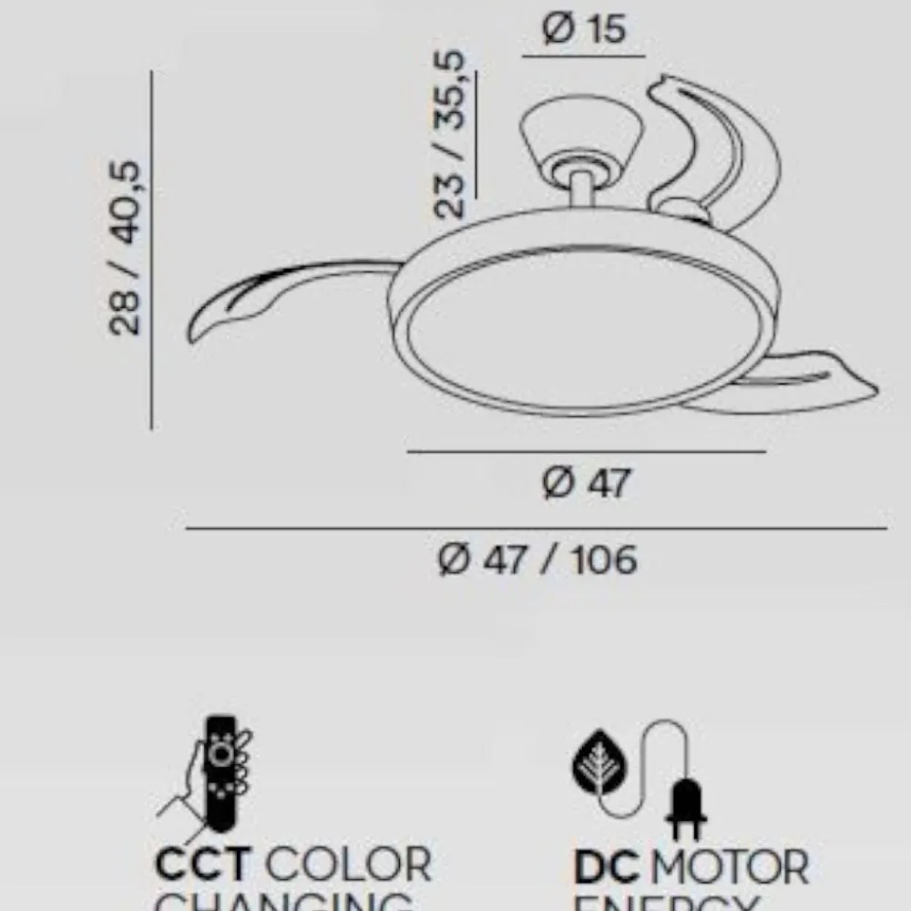 Ventilatori Da Soffitto-Selezionato da Mazzolaluce Plafoniera ventilatore con luce con telecomando verde petrolio pale retrattili 20mq