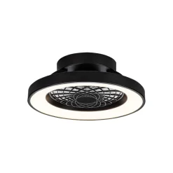 Ventilatori Da Soffitto-Selezionato da Mazzolaluce Plafoniera ventilatore design nero luce led cct con telecomando ambiente 13mq