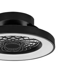 Ventilatori Da Soffitto-Selezionato da Mazzolaluce Plafoniera ventilatore design nero luce led cct con telecomando ambiente 13mq