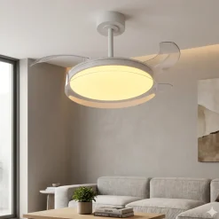 Ventilatori Da Soffitto-Selezionato da Mazzolaluce Plafoniera ventilatore pale retrattili stanza 13mq led cct dimmerabile