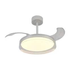 Ventilatori Da Soffitto-Selezionato da Mazzolaluce Plafoniera ventilatore pale retrattili stanza 13mq led cct dimmerabile