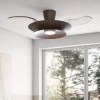 Ventilatori Da Soffitto-Selezionato da Mazzolaluce Plafoniera ventilatore pale retrattili caffe led cct stanza 13-20mq con telecomando