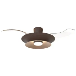 Ventilatori Da Soffitto-Selezionato da Mazzolaluce Plafoniera ventilatore pale retrattili caffe led cct stanza 13-20mq con telecomando