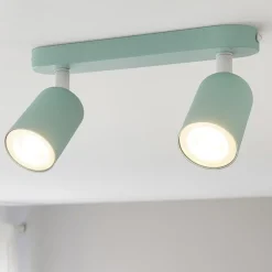 Plafoniere Moderne-Selezionato da Mazzolaluce Plafoniera verde menta luci orientabili per cucina