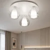 Plafoniere Moderne-Fabas Luce Plafoniera vetri trasparenti moderna per soggiorn lila