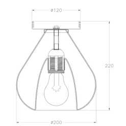 Plafoniere Moderne-Fabas Luce Plafoniera vetro fume lila