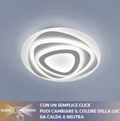 Plafoniere Moderne-Vivida International Plafoniera vivida bud design moderna bianca led 46w 3000k 4000k