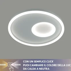 Plafoniere Moderne-Vivida International Plafoniera vivida cell bianca rotonda moderna 28w 3000k 4000k