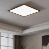 Plafoniere Moderne-Eglo Plafoniera 60x60 nero led 34w 2700k a 6500k dimmerabile controllo remoto app salobrena