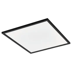 Plafoniere Moderne-Eglo Plafoniera 60x60 nero led 34w 2700k a 6500k dimmerabile controllo remoto app salobrena
