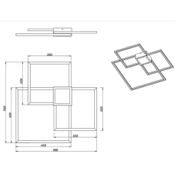 Plafoniere Moderne-Selezionato da Mazzolaluce Plafoniere led antracite moderna dimmerabile 38w 3000k per soggiorno