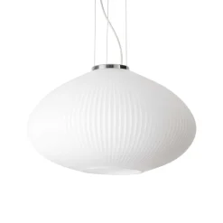Lampadari Cucina-Ideal Lux Plisse' sp1 d45 lampadario da cucina vetro decorato