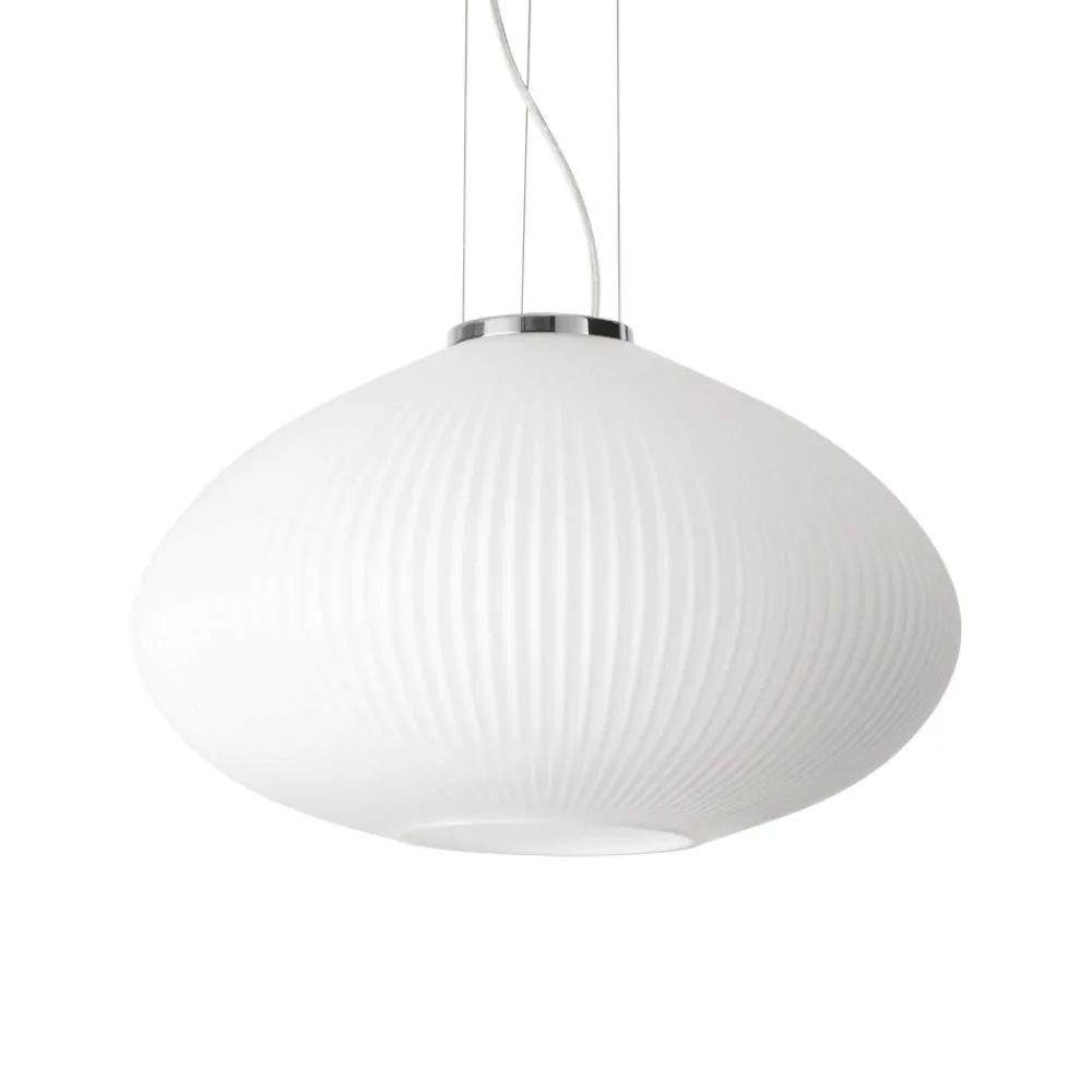 Lampadari Cucina-Ideal Lux Plisse' sp1 d45 lampadario da cucina vetro decorato