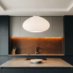 Lampadari Cucina-Ideal Lux Plisse' sp1 d45 lampadario da cucina vetro decorato
