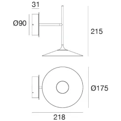 Applique Da Parete-Linea Light Poe applique led 3000k bianca