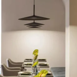Lampadari Cucina-Linea Light Poe plus lampadario da cucina led 3000k nero