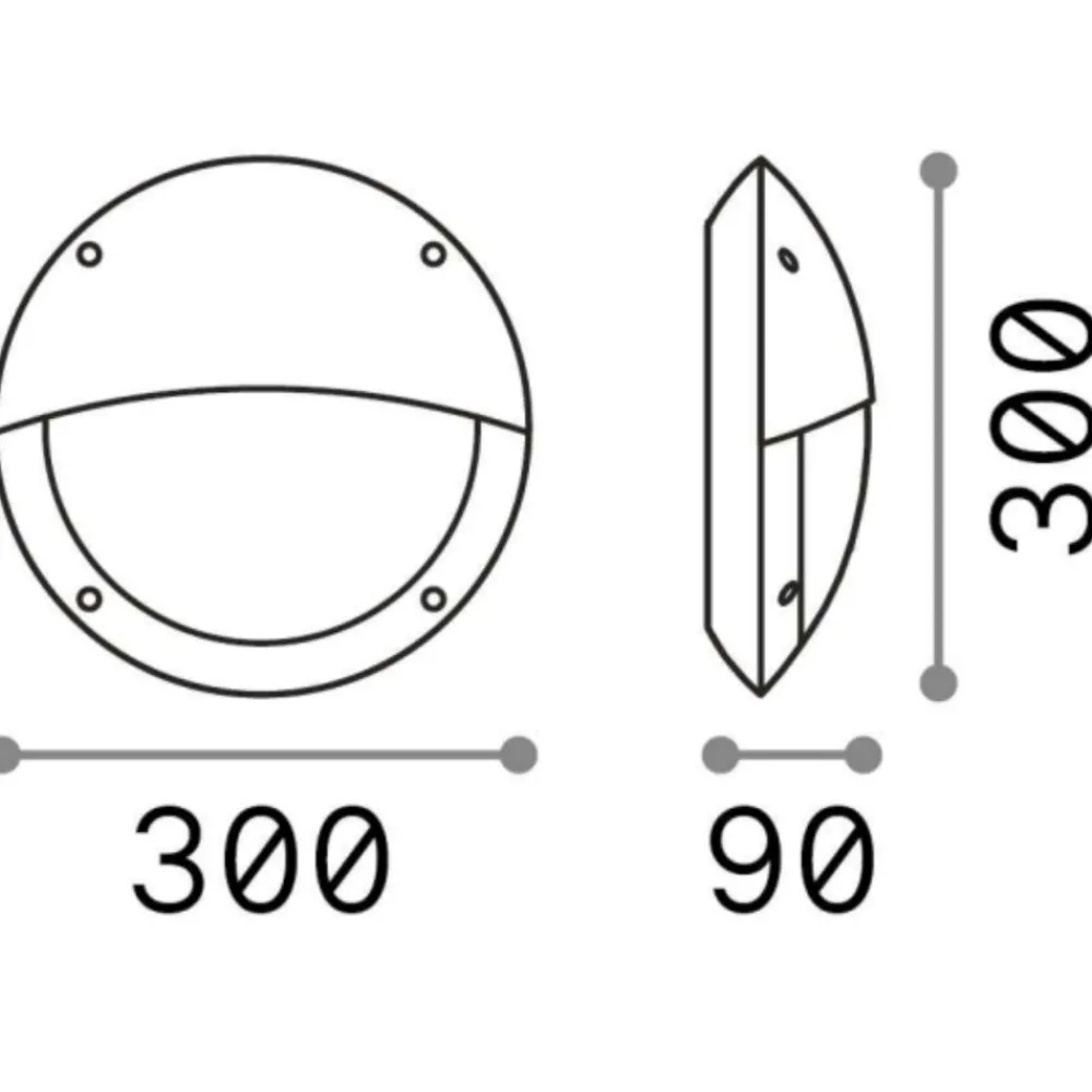 Applique Da Esterno-Ideal Lux Polar-2 ap1 applique per esterno rotonda nero ip66