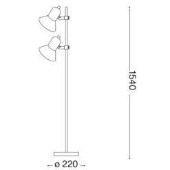 Lampade Da Terra-Ideal Lux Polly pt2 lampada da terra grigio luci orientabili