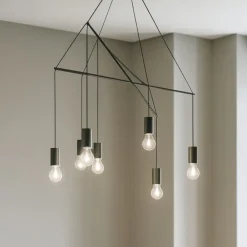 Lampadari Moderni-Ideal Lux Pop sp6 nero lampadario design minimale moderno