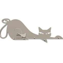 Mobili Ingresso Moderni-Selezionato da Mazzolaluce Portachiavi da parete forma di gatto magnetico legno colore tortora