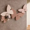 Mobili Ingresso Moderni-Selezionato da Mazzolaluce Portachiavi da parete magnetico moderno farfalle legno colore rosa nuvola