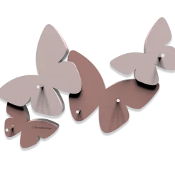 Mobili Ingresso Moderni-Selezionato da Mazzolaluce Portachiavi da parete magnetico moderno farfalle legno colore rosa nuvola