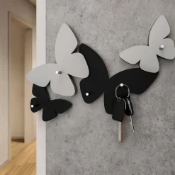 Mobili Ingresso Moderni-Selezionato da Mazzolaluce Portachiavi da parete moderno farfalle legno nero grigio