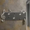 Mobili Ingresso Moderni-Selezionato da Mazzolaluce Portachiavi da parete moderno magnetico pentagramma musicale legno bianco grigio