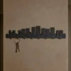 Mobili Ingresso Moderni-Selezionato da Mazzolaluce Portachiavi da parete skyline legno grigio quarzo
