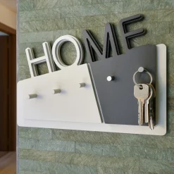 Mobili Ingresso Moderni-Selezionato da Mazzolaluce Portachiavi moderno da parete legno colore grigio quarzo