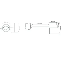 Accessori-Selezionato da Mazzolaluce Portalampadina gu10 con cavo da 10cm (o,75mm) diametro 28cm