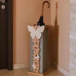 Mobili Ingresso Moderni-Selezionato da Mazzolaluce Portaombrelli moderno farfalle legno colore abbronzato