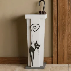 Mobili Ingresso Moderni-Selezionato da Mazzolaluce Portaombrelli moderno gatto nero legno