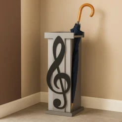 Mobili Ingresso Moderni-Selezionato da Mazzolaluce Portaombrelli moderno musicale chiave di violino legno nero grigio
