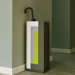 Mobili Ingresso Moderni-Selezionato da Mazzolaluce Portaombrelli moderno stripes verde mela grigio bianco