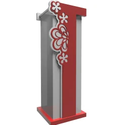 Mobili Ingresso Moderni-Selezionato da Mazzolaluce Portaombrello moderno da terra design legno colore rosso rubino grigio